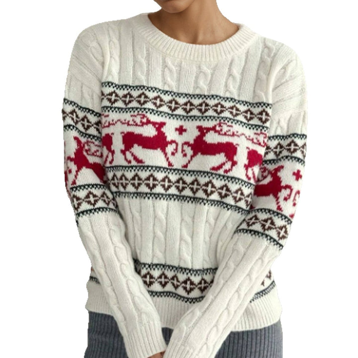 Pull de Noël Femme – Maille Décontractée Élégante pour les Fêtes