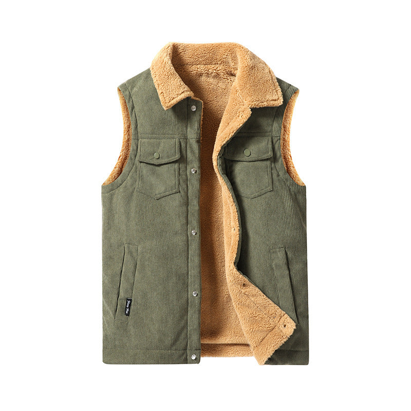 Herenvest van ribfluweel - dikke voering en workwear-pasvorm