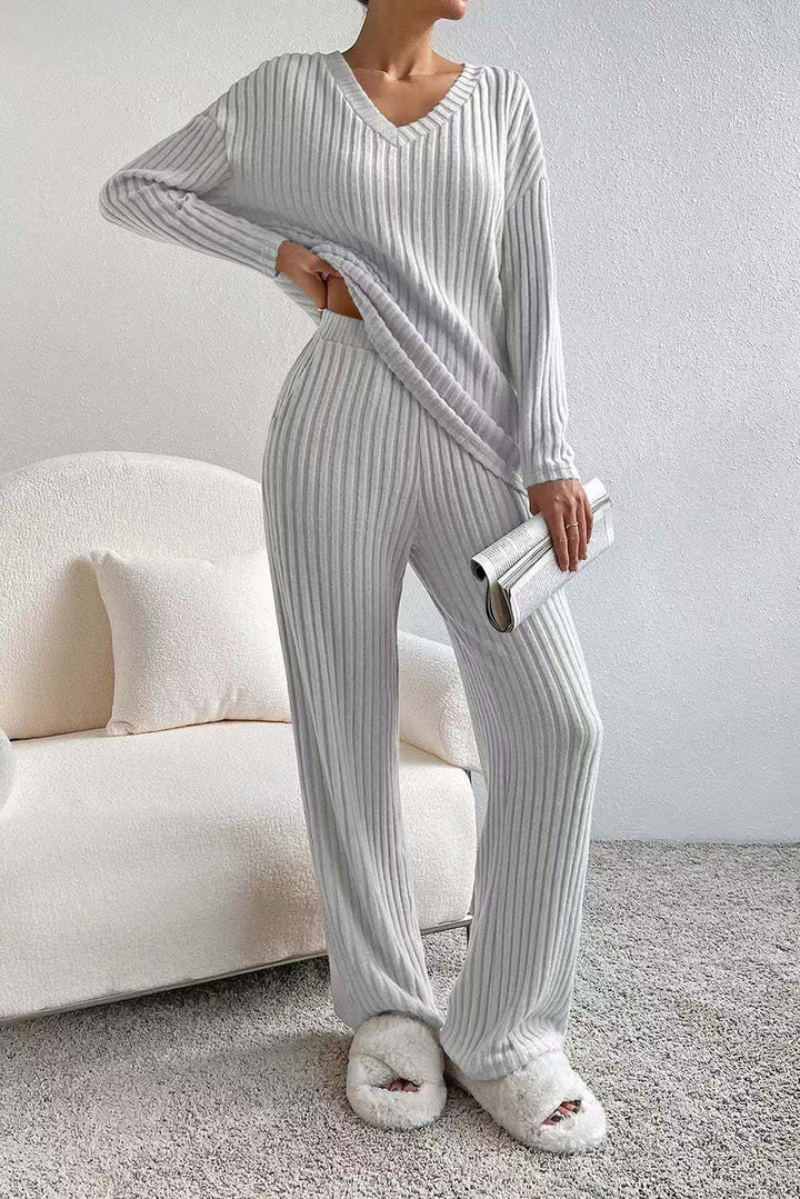 Ensemble Deux Pièces Femme – Pantalon Droit &amp; Haut Décontracté
