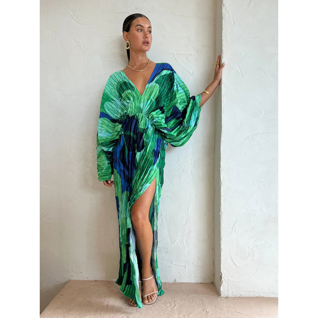 Abito Maxi Donna Plissettato – Taglio Ampio e Fluido