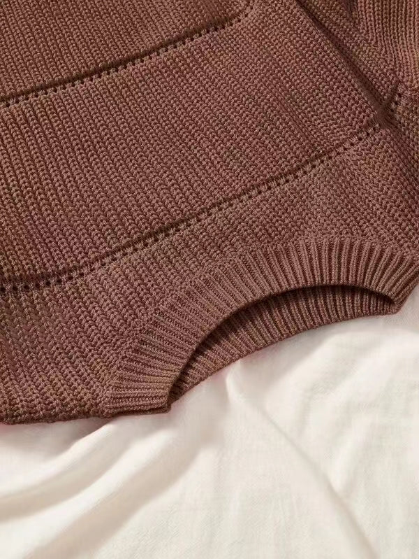 Pull Femme en Maille – Coupe Décontractée, Tricot Côtelé