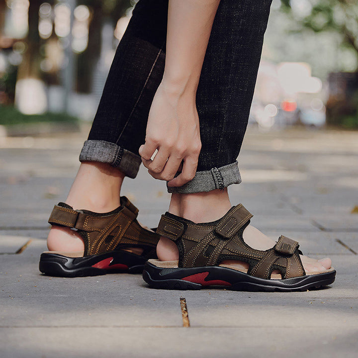 Pánské římské sandály – svršek s koženým vzhledem, outdoorový styl