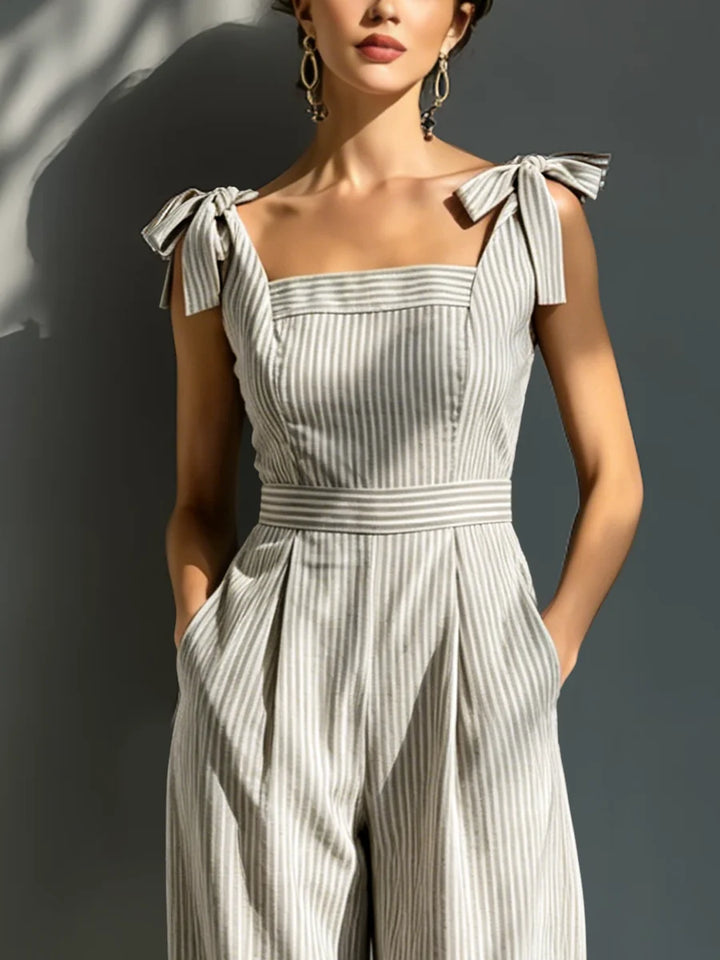 Ärmelloser Damen-Jumpsuit – Weite Passform mit Streifen