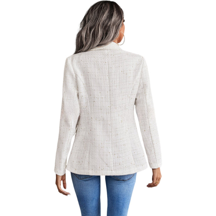 Blazer Femme en Tweed – Coupe Structurée à Double Boutonnage