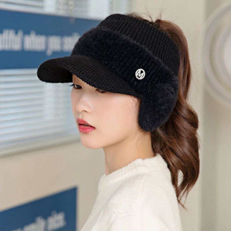 Bonnet Tricot Ouvert Femme – Maintien Queue de Cheval &amp; Oreilles au Chaud