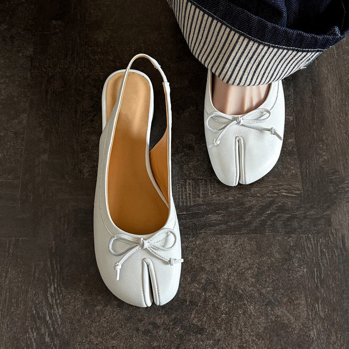 Damensandale aus echtem Leder – geschlossene Spitze im Retro-Stil
