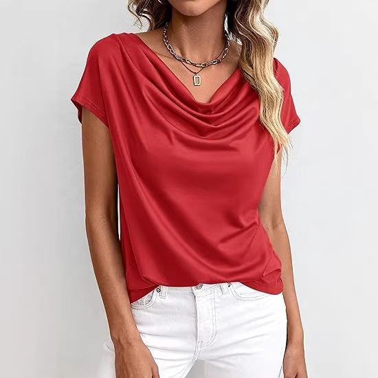 Top Femme Uni à Manches Courtes – Coupe Décontractée