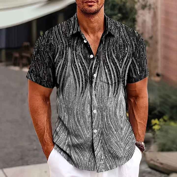Camicia Uomo Stampata Estate – Taglio Moderno Casual