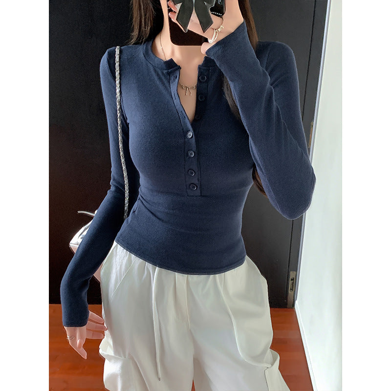 Haut Femme Côtelé en Coton – Coupe Slim Boutonné