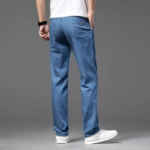 Lyocellbroek voor heren - licht, casual model met rechte pijpen