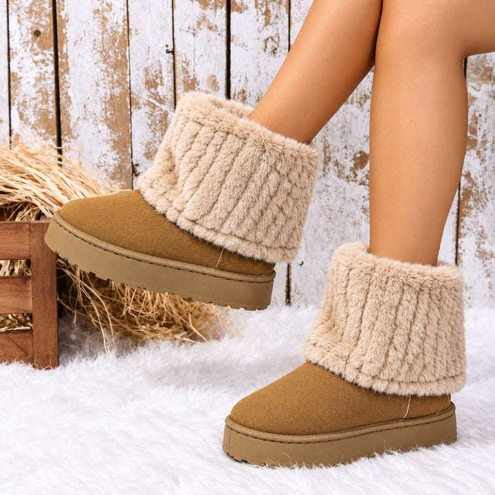 Bottes Femme Neige Furry – Doublure Chaude Plateforme Confort