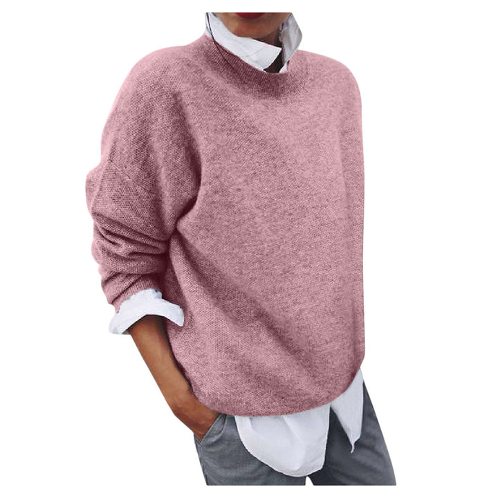 Pull Femme Effet Superposé – Maille Mi-Longue Coupe Loose