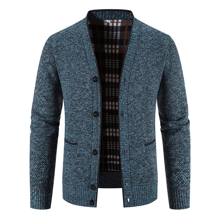 Cardigan Homme Tricoté Col V – Finition Côtelée Coupe Ample