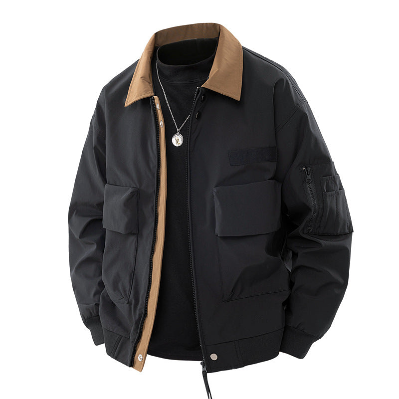 Blouson Aviateur Homme – Détail Col Contrastant, Style Utilitaire