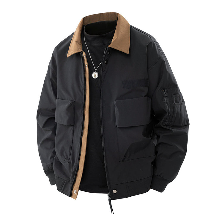 Blouson Aviateur Homme – Détail Col Contrastant, Style Utilitaire