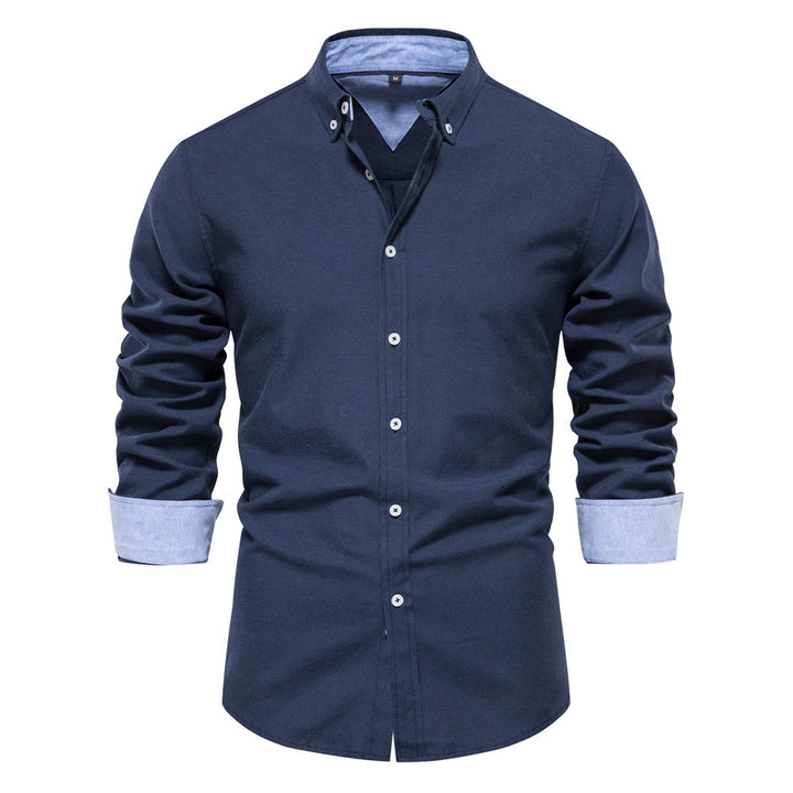 Chemise Homme en Coton Mélangé – Coupe Moderne Décontractée