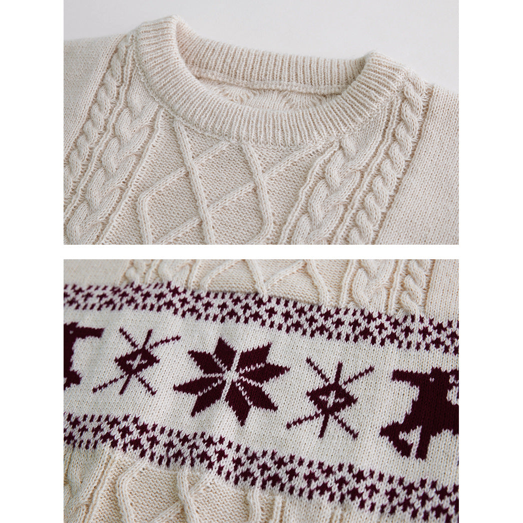 Pull Femme Jacquard Noël – Motif Fair Isle Authentique