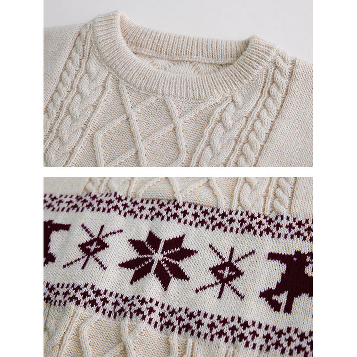 Pull Femme Jacquard Noël – Motif Fair Isle Authentique
