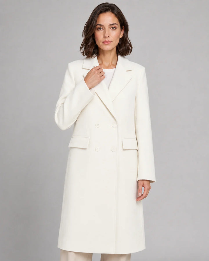 Manteau Long Femme Double-Boutonnage – Coupe Tailleur Élégante