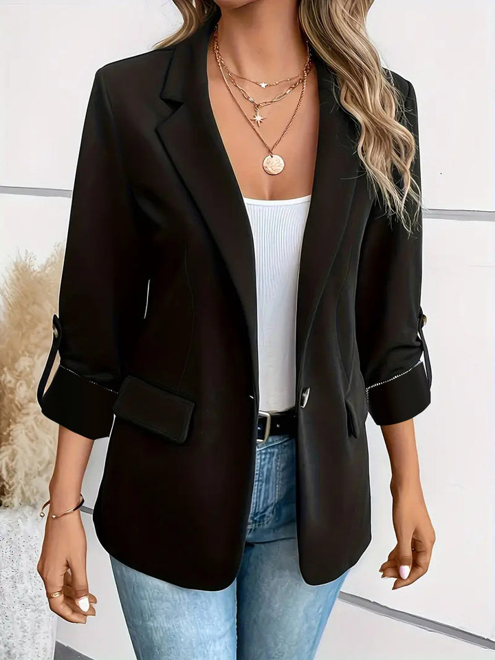 Blazer Femme à Manches Longues – Coupe Tailleur Décontractée