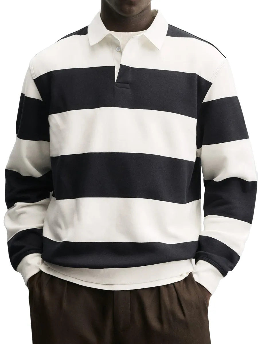 Pull Homme à Rayures – Maille Épaisse Coupe Décontractée