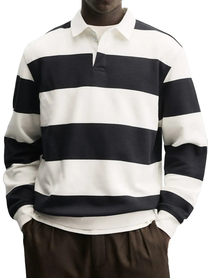 Pull Homme à Rayures – Maille Épaisse Coupe Décontractée