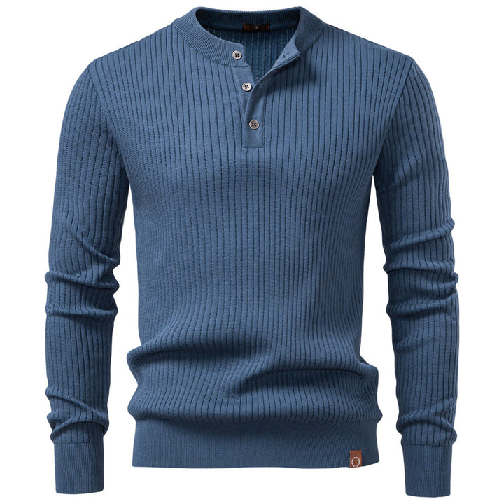 Gerippter Henley-Pullover für Herren – Lässiger, taillierter Schnitt