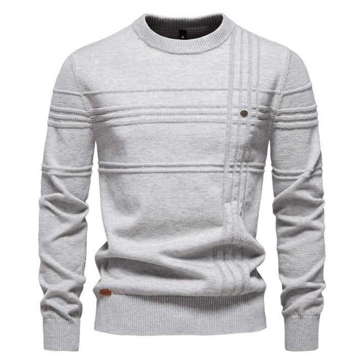 Herren-Pullover aus Baumwolle mit Rundhalsausschnitt – Zeitlose, figurbetonte Passform