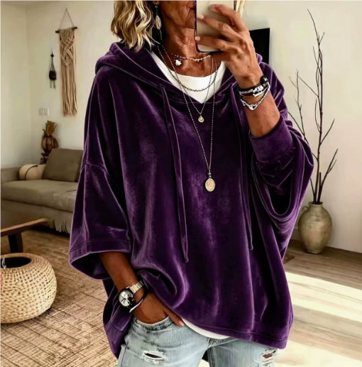 Hoodie Femme – Coupe Décontractée Manches Trois-Quarts Légère