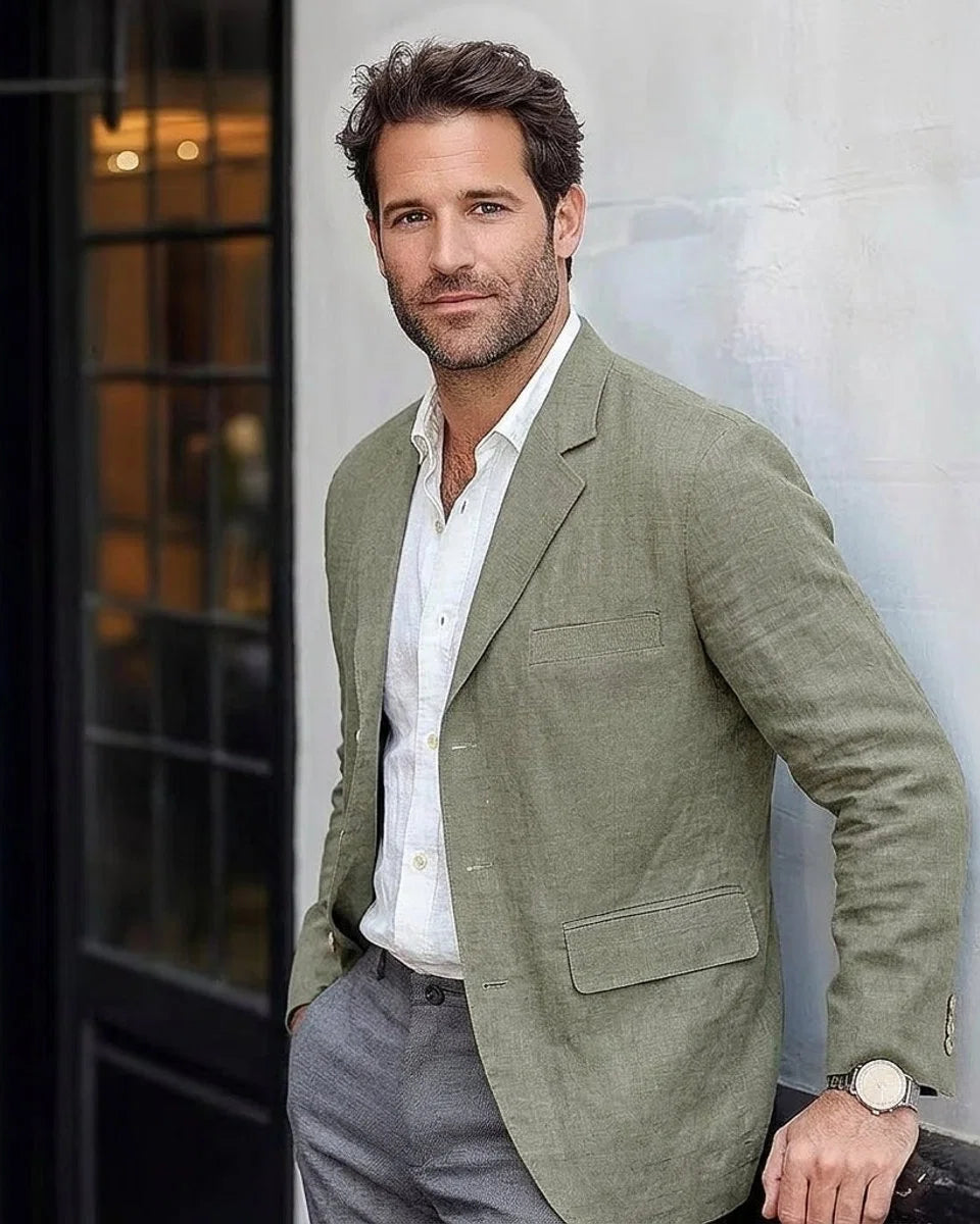 Veste Homme Lin Coton – Coupe Déstructurée Rétro