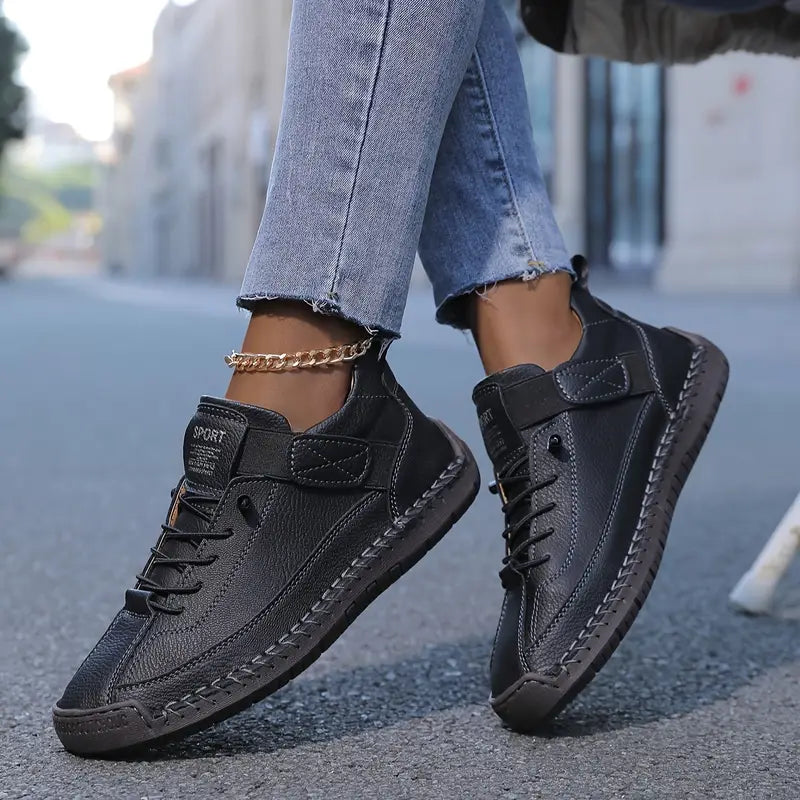 Botte Femme Casual Extérieur – Couture Main Tige Basse