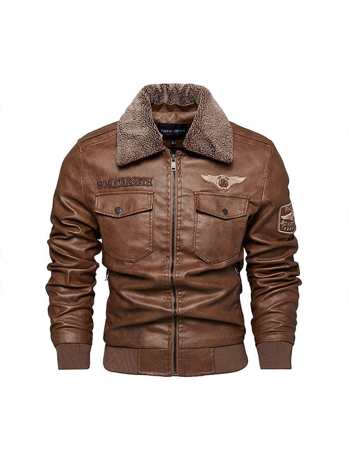 Herren-Blouson aus veganem Material – Kuscheliger Kragen im Biker-Stil