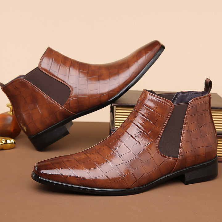 Bottines Chelsea Homme – Finition Brillante, Style Moderne