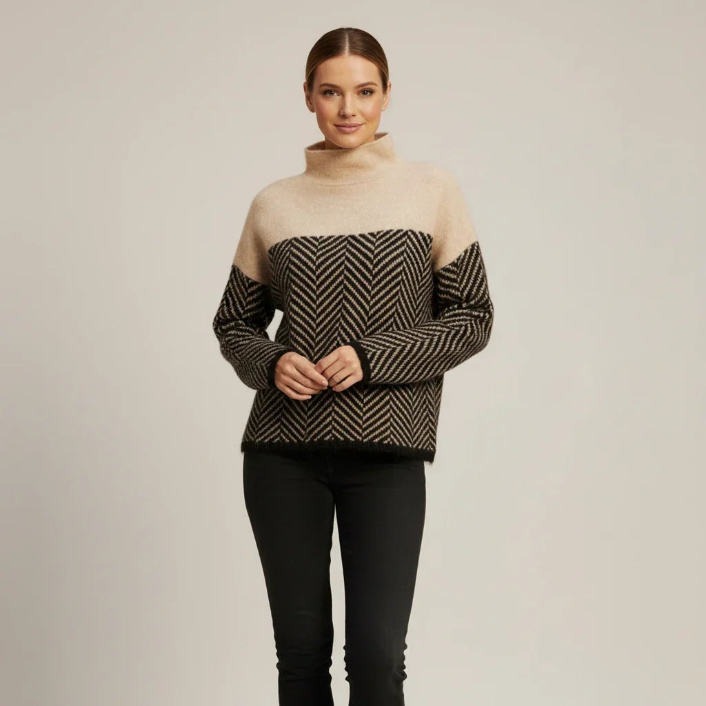 Damen-Rollkragenpullover – Legerer gerader Schnitt