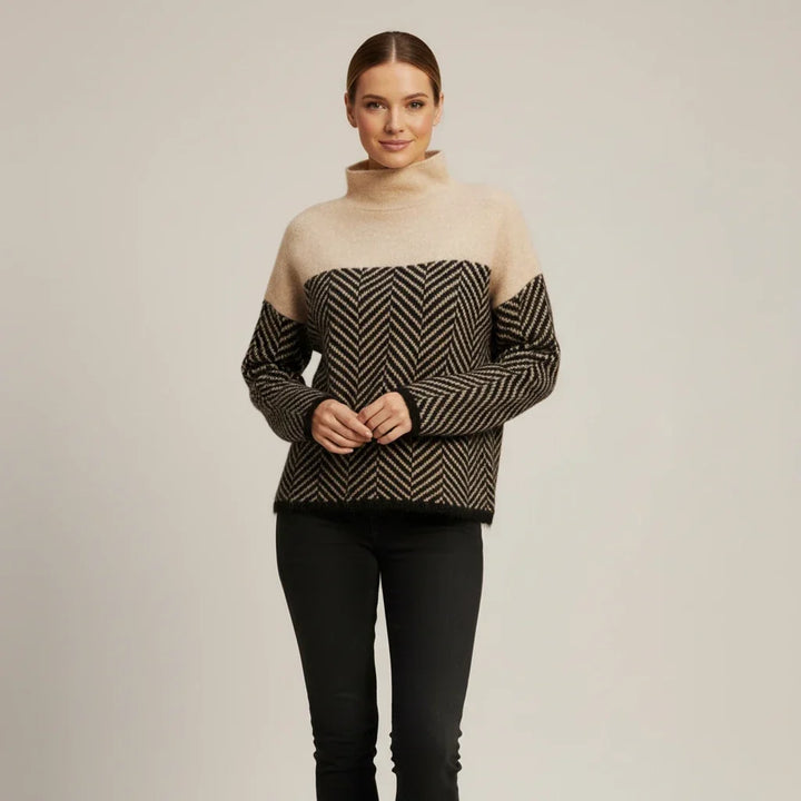 Damen-Rollkragenpullover – Legerer gerader Schnitt