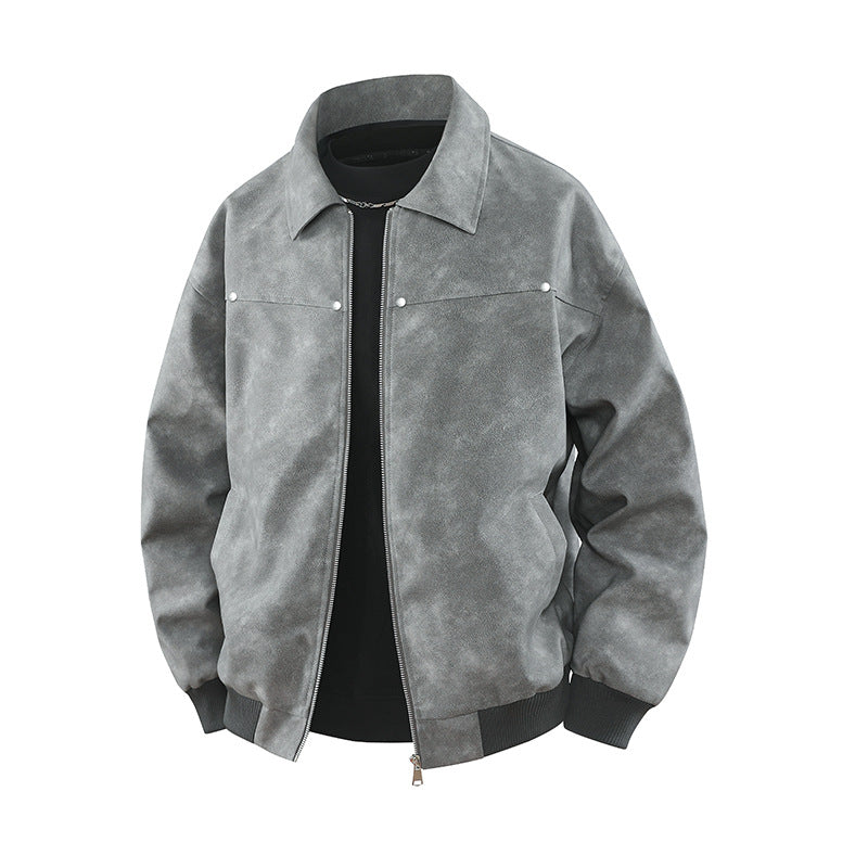 Manteau Homme Rétro à Col Revers – Esprit Américain Iconique