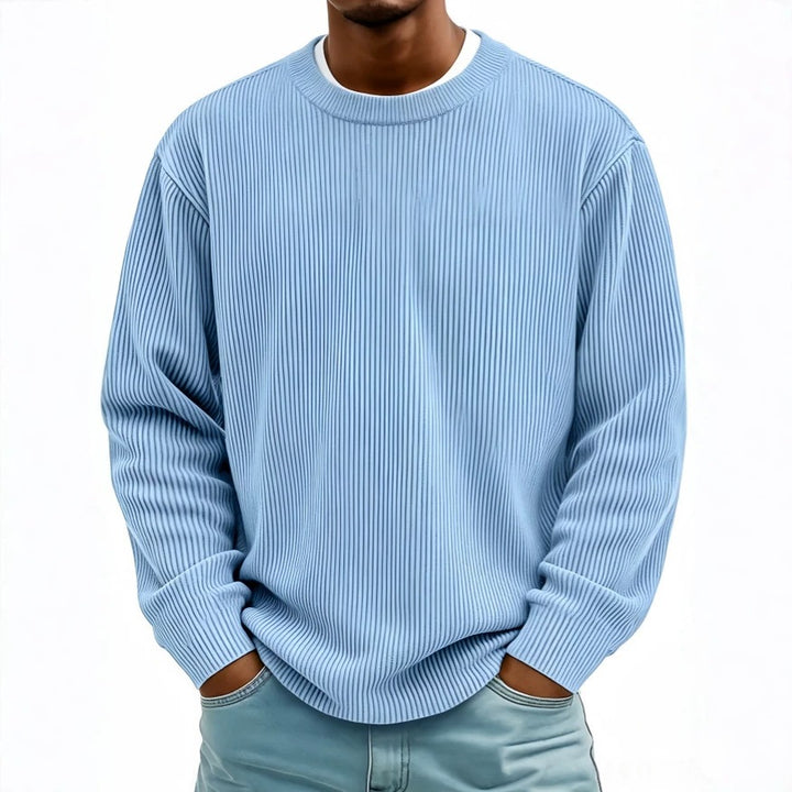 Sweatshirt Homme Velours Côtelé – Col Rond Détendu