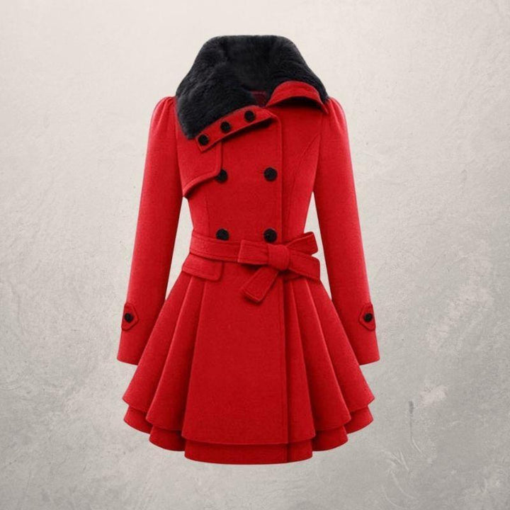 Manteau Femme Mi-Long Double-Boutonnage Coton – Coupe Cintrée à Revers