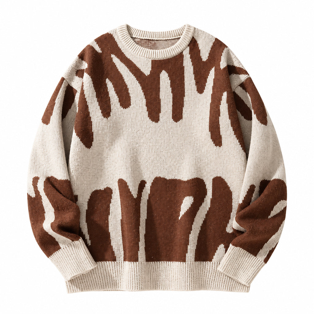 Strikket sweater til herre – minimalistisk mønster og afslappet pasform