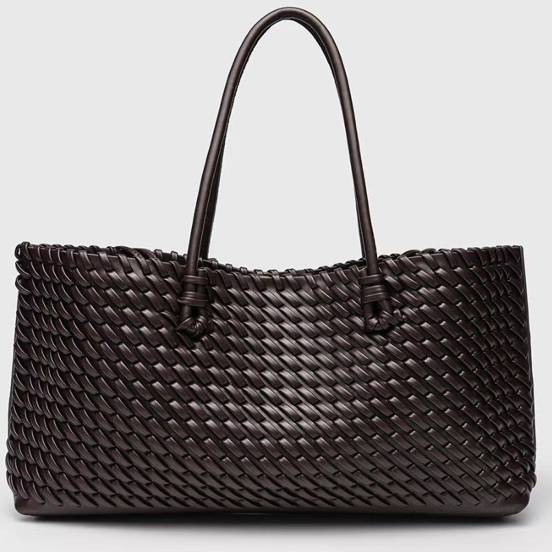 Geflochtene Damen-Shopper-Tasche – Strukturierte, rechteckige Form