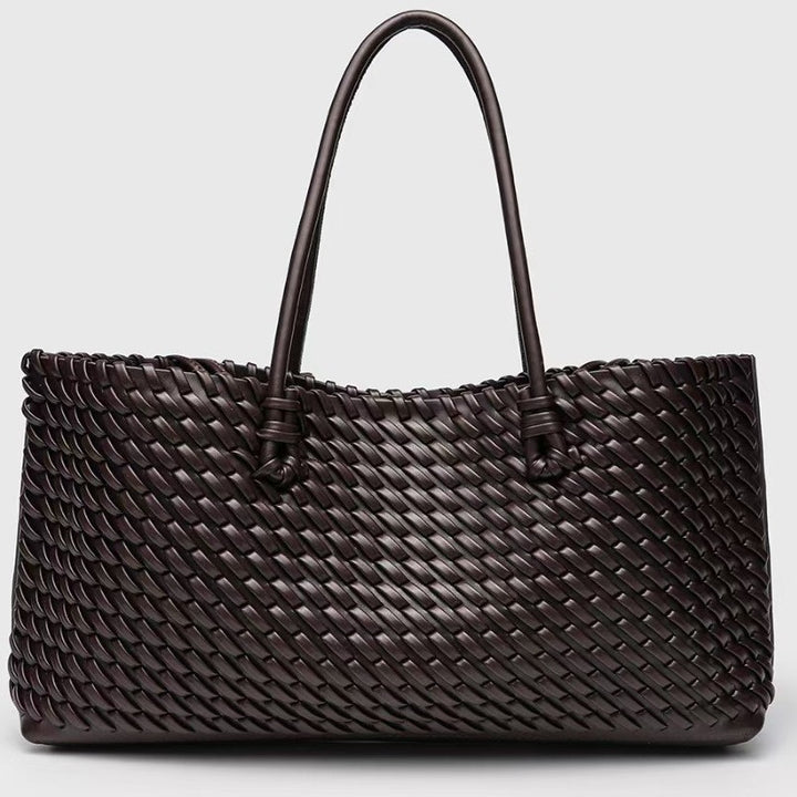 Geflochtene Damen-Shopper-Tasche – Strukturierte, rechteckige Form
