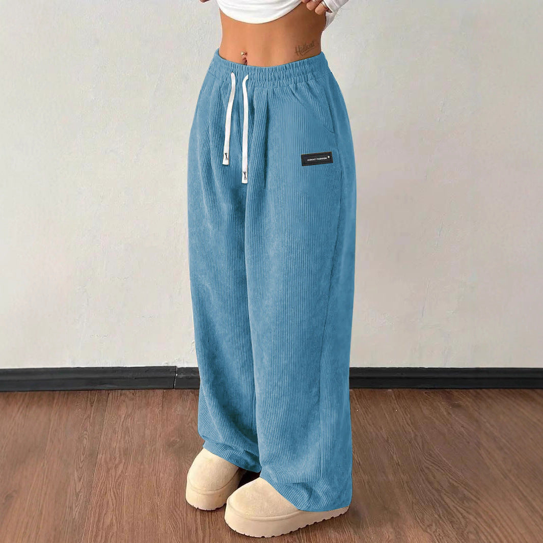 Pantalon Femme Ample à Cordon – Coupe Décontractée Polyvalente
