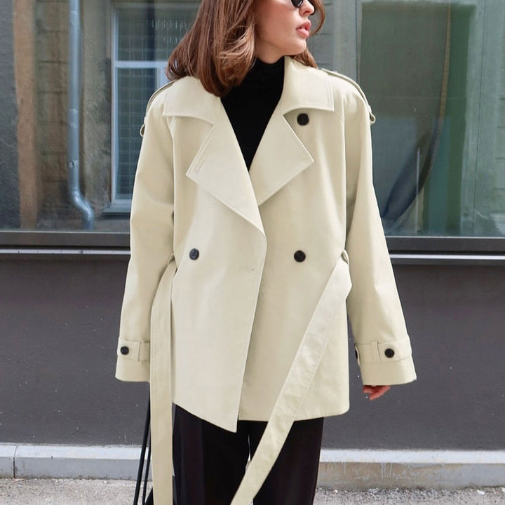 Trench Coat Femme à Col Revers Ceinture – Coupe Décontractée