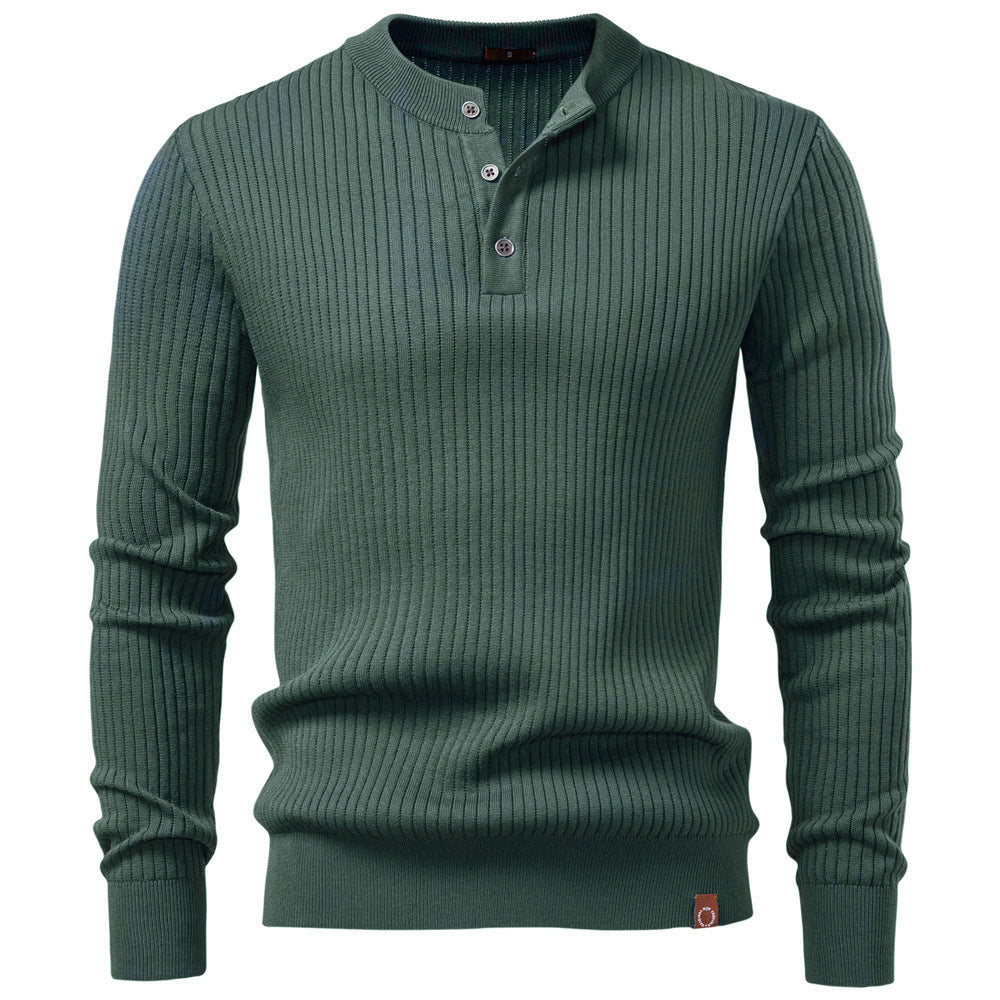 Gerippter Henley-Pullover für Herren – Lässiger, taillierter Schnitt