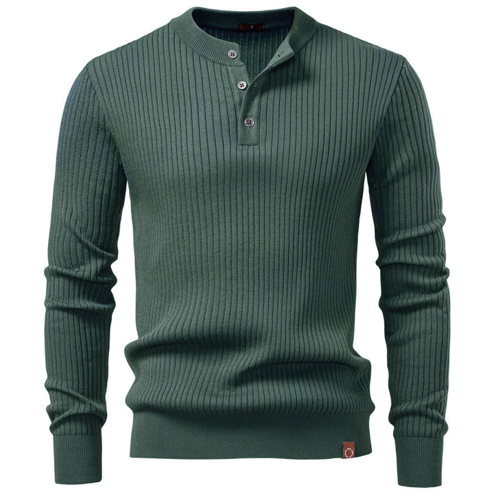 Gerippter Henley-Pullover für Herren – Lässiger, taillierter Schnitt