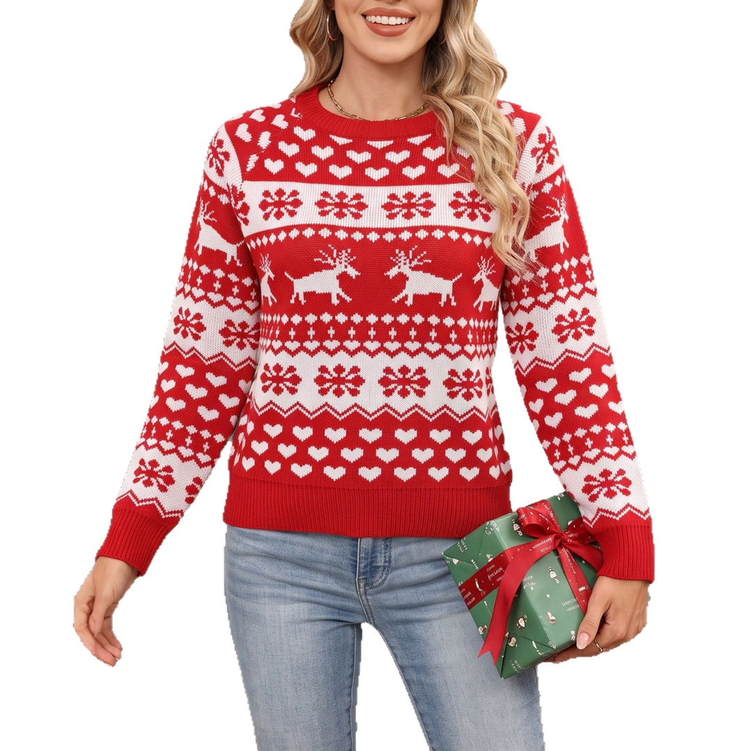 Pull Jacquard Femme – Motif Animal Festif