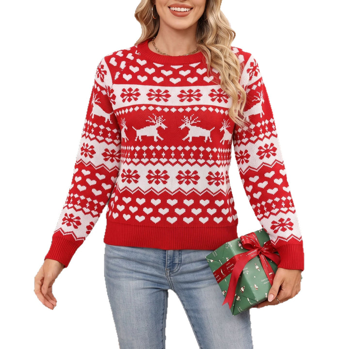Pull Jacquard Femme – Motif Animal Festif