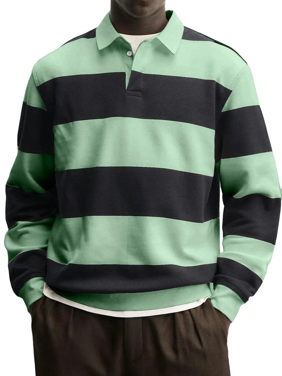Pull Homme à Rayures – Maille Épaisse Coupe Décontractée