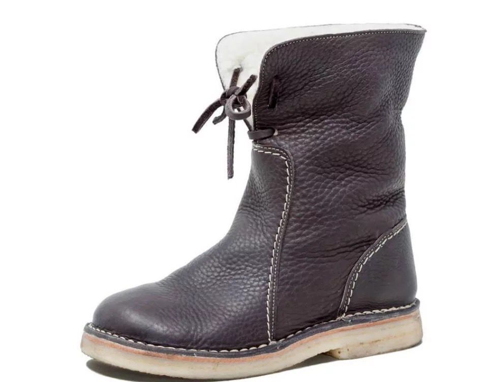 Botte Femme Vegan – Tige Lacée à Talon Carré