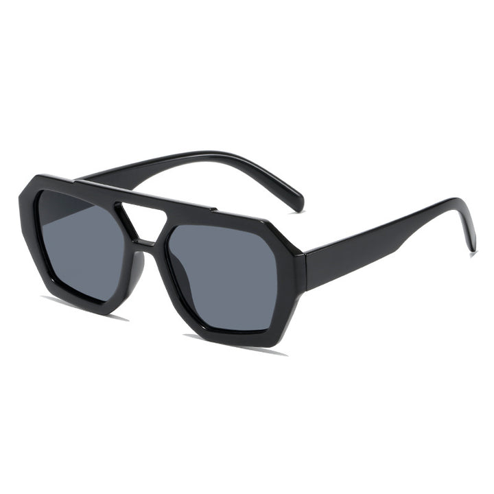 Square Double Bridge Sunglasses – Retro Unisex Frame